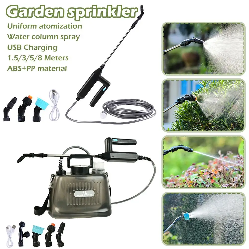 5L Automatic Garden Watering Gun Electric Shoulder Sprayer Portable Garden Mist Irrigation Atomizer High-pressure Car Wash