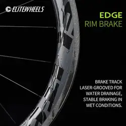 ELITEWHEELS EDGE Carbon Rim Brake Road Wheelset Ultralight 1291g 40 50mm Rim Ratchet System 36T HUB Wing 20 Spoke bike wheelset
