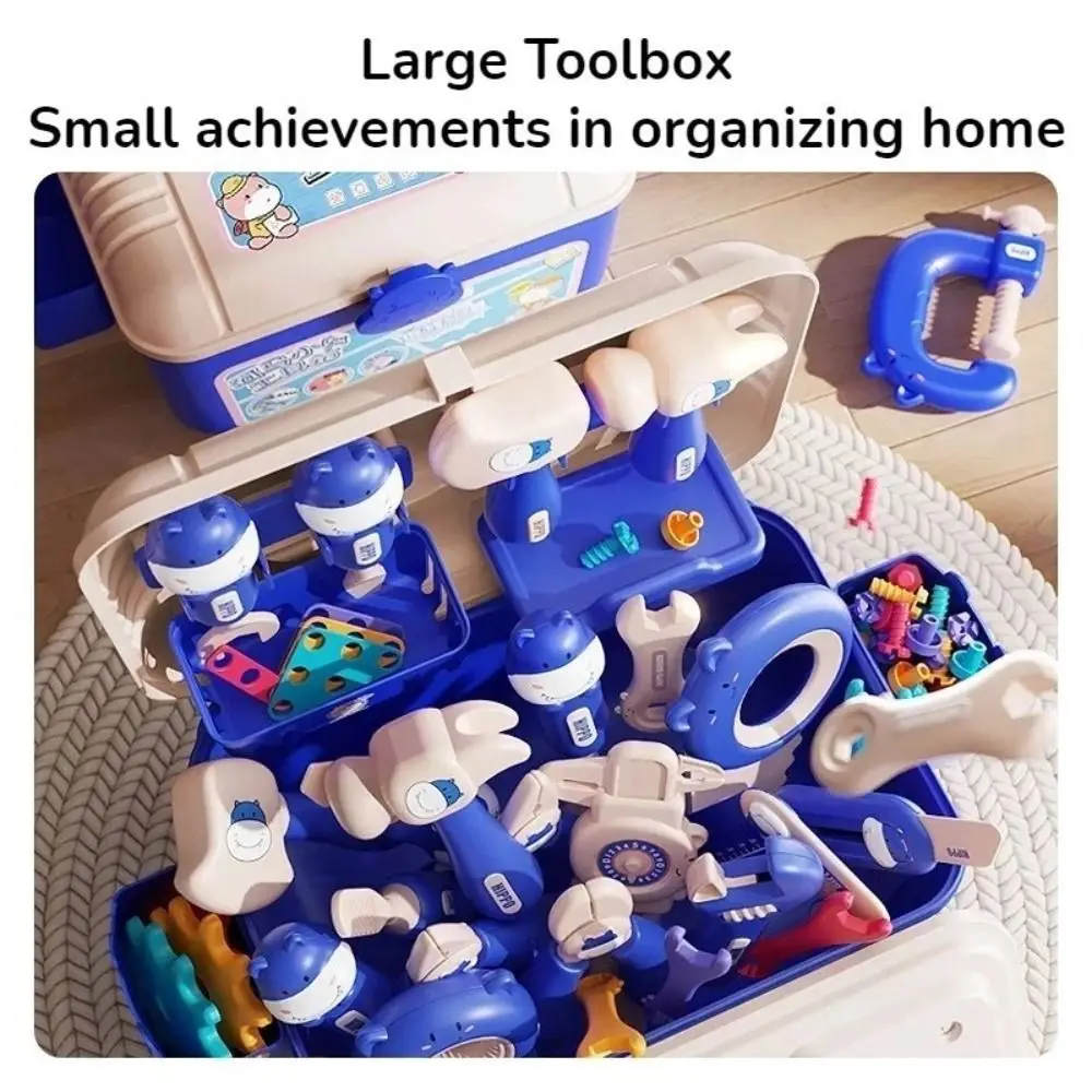 New 62Pcs Kids Tool Toys Set with Box Plastic Repair toolbox Building Blocks Assembly Educational Toy 3 to 6 years old