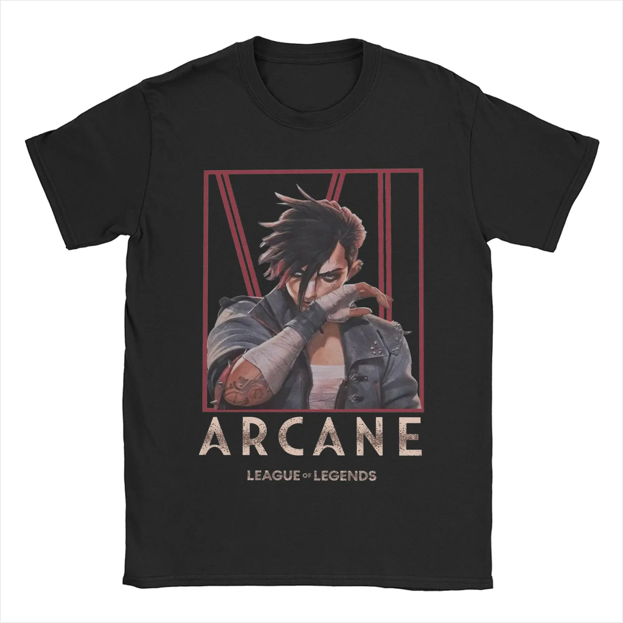 Vi Arcane personnages films t-shirt pour hommes coton Vintage T-Shirts col rond l-leagues de légende jeu T-Shirts hauts uniques