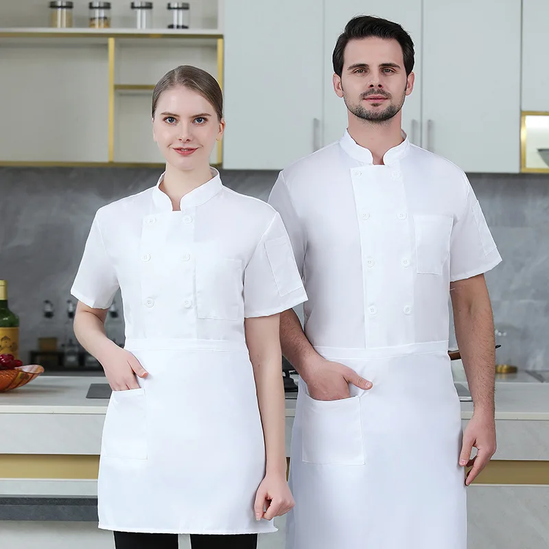 

Летняя униформа для поваров (мужская и женская), дышащая и влагоотводящая, для отелей, ресторанов, пекарен