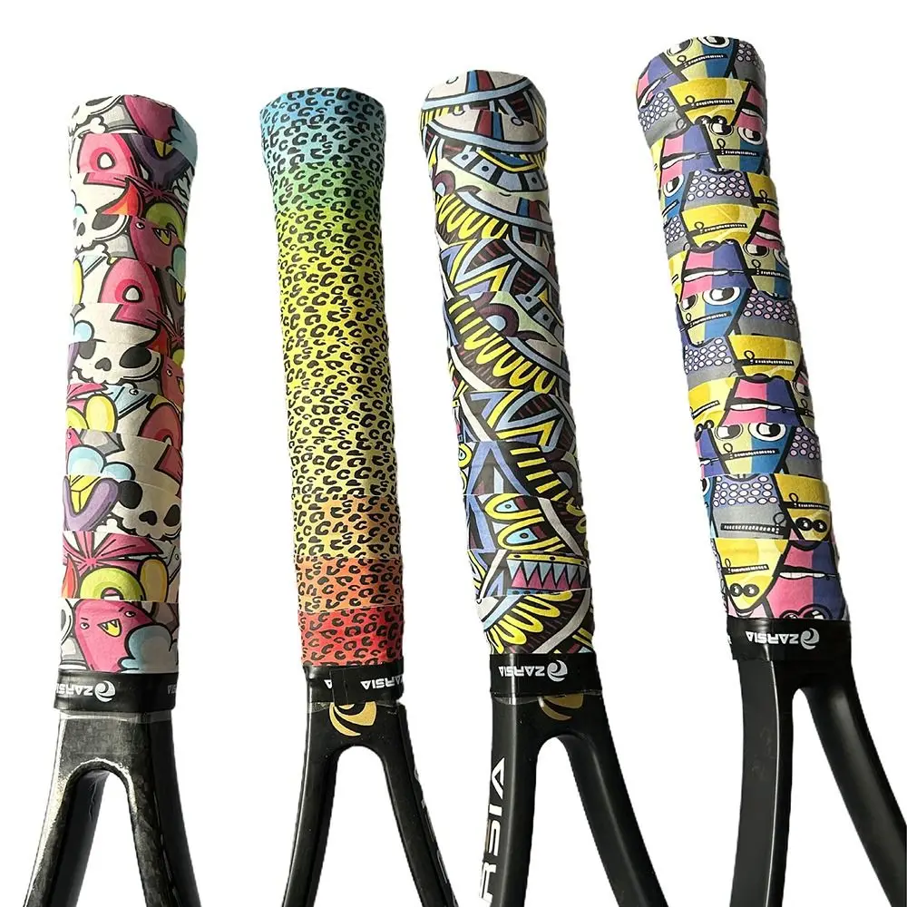 Multi-color Badminton Racket Overgrips New Printing Self-adhesive Tennis Racquet Sweatband Shock Absorption Sport Supplies
