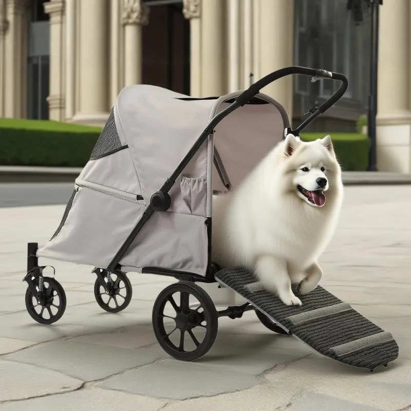 Pet cart Medium and large dogs One-click collection Lightweight foldable Older dogs Going out Scooter Dog stroller Wheelchair