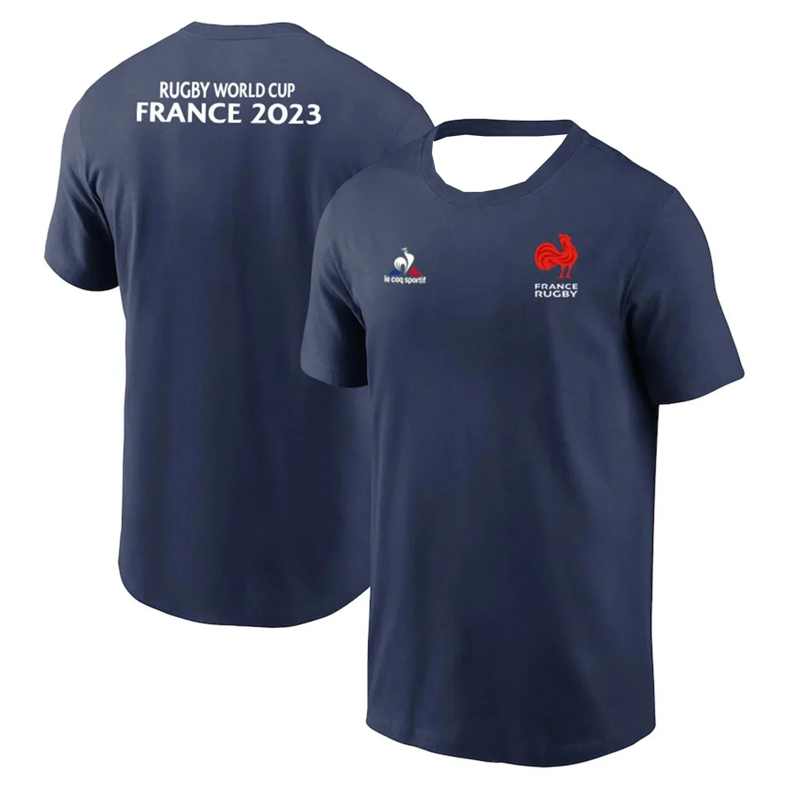 2024 French Rugby WOrld Cup T-Shirt Sports Top Men's Fitness T-Shirt Comfortable Breathable Quick Dry T-Shirt Short Sleeve