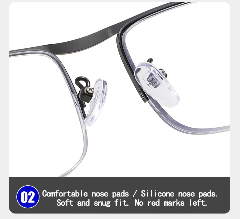 Progressive Multifokal-Lesebrillen für Damen und Herren, mit Blaulichtfilter, halbem Rahmen, bifokale Brille für Altersweitsichtigkeit, Stärken von +100 bis +400. – Detail 10