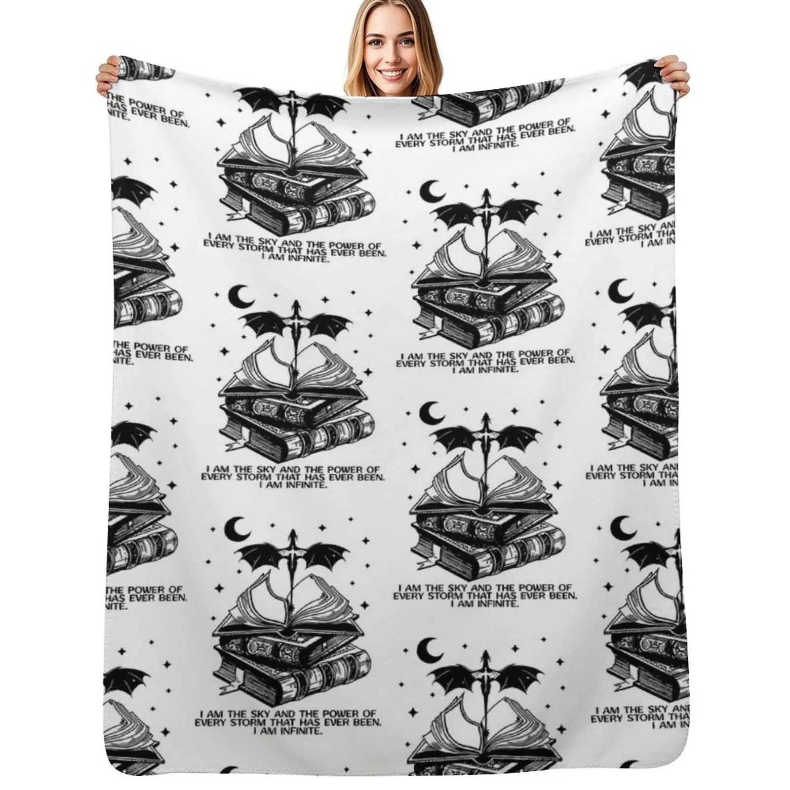 Fourth Wing I Am the Sky Throw Blanket Cozy Light Blanket for Travel Camping Picnic