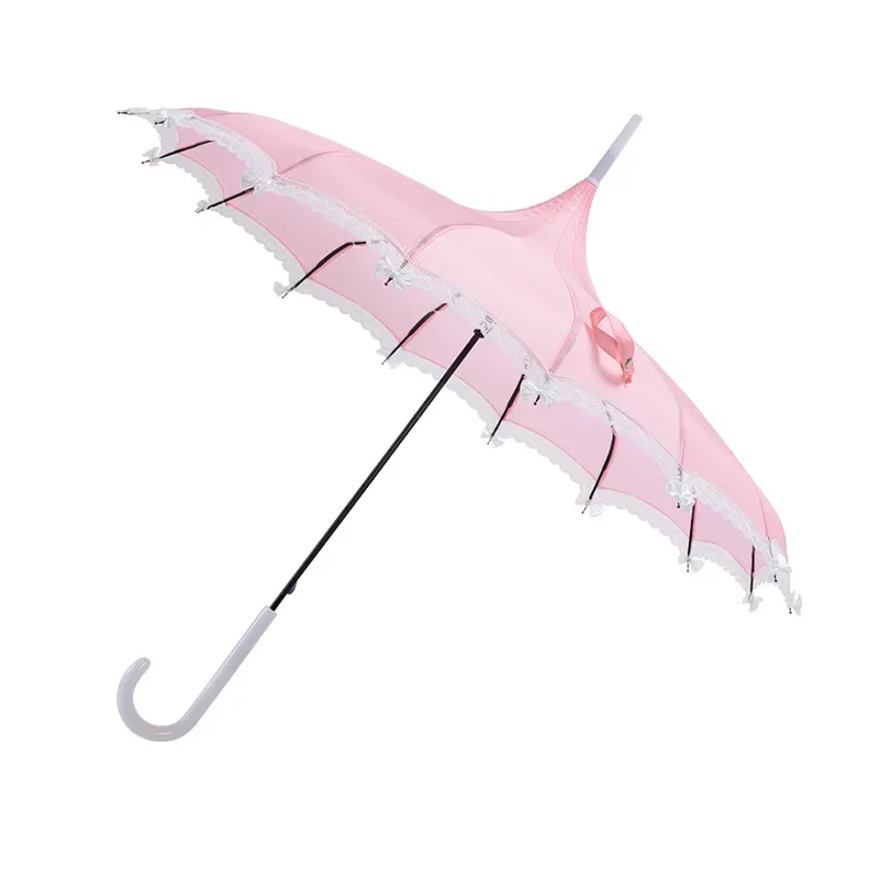 

Lace edge princess umbrella Lace edge plus bow 16 bone pagoda Lolita princess umbrella yo