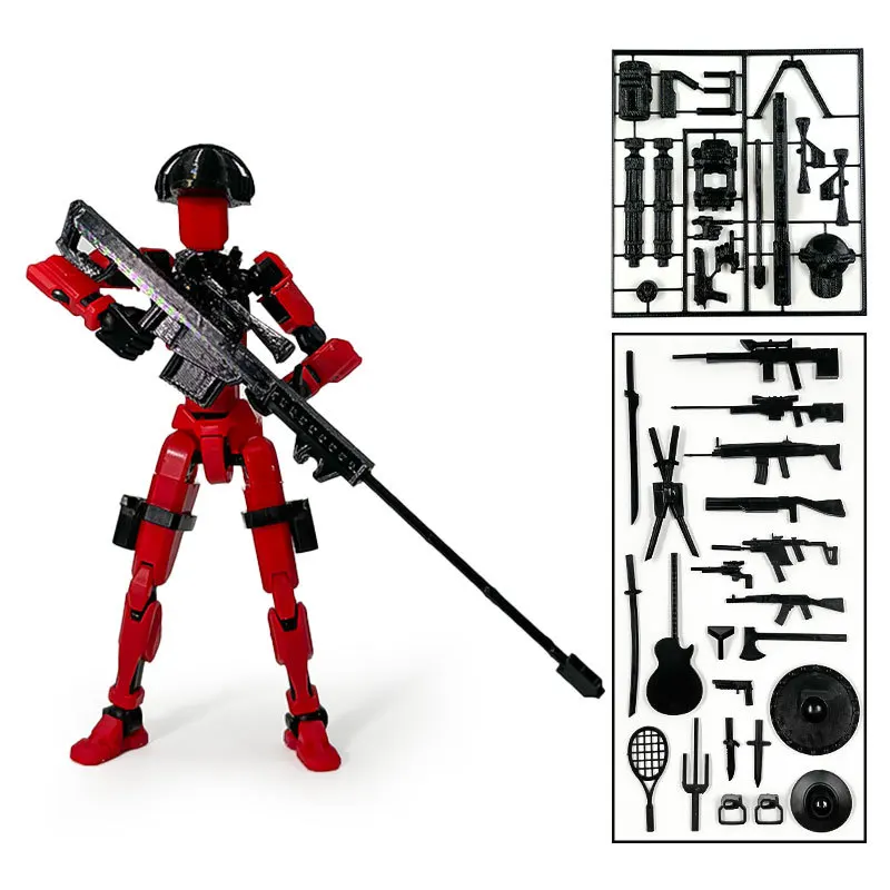 T13 Action Figure Set Dummy Luck 13 Joints Movable Robot New Creative 3D Printing Stress Relief Toys Assembled Model Ornaments