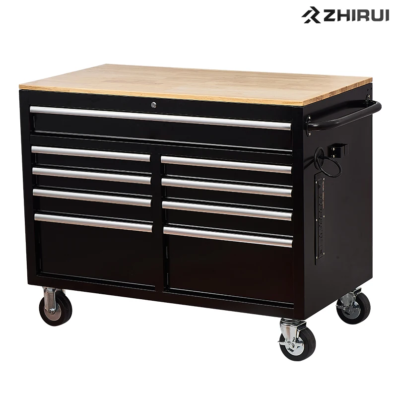 Heavy Duty Metal Tool Trolley Cabinet Workshop Garage Rolling Tool Cabinet 9 Drawer Tool Trolley