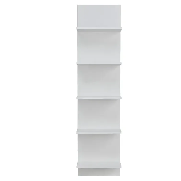 5 Tier Wall Shelf Unit Narrow Smooth Laminate Finish Vertical Column Utility Shelf Floating Storage Home Decor Organizer