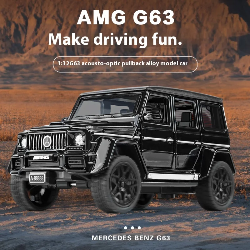 1:32 Scale G63 Alloy Toy Car Model with Sound, Light & Spring-Back Action - Ideal Gift for Kids & Car Enthusiasts - Authentic