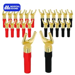 Musical Sound Banana Plugs Closed Screw 24K Gold Plated Banana Speaker Plug Connectors Dual Screw Lock Banana Connector