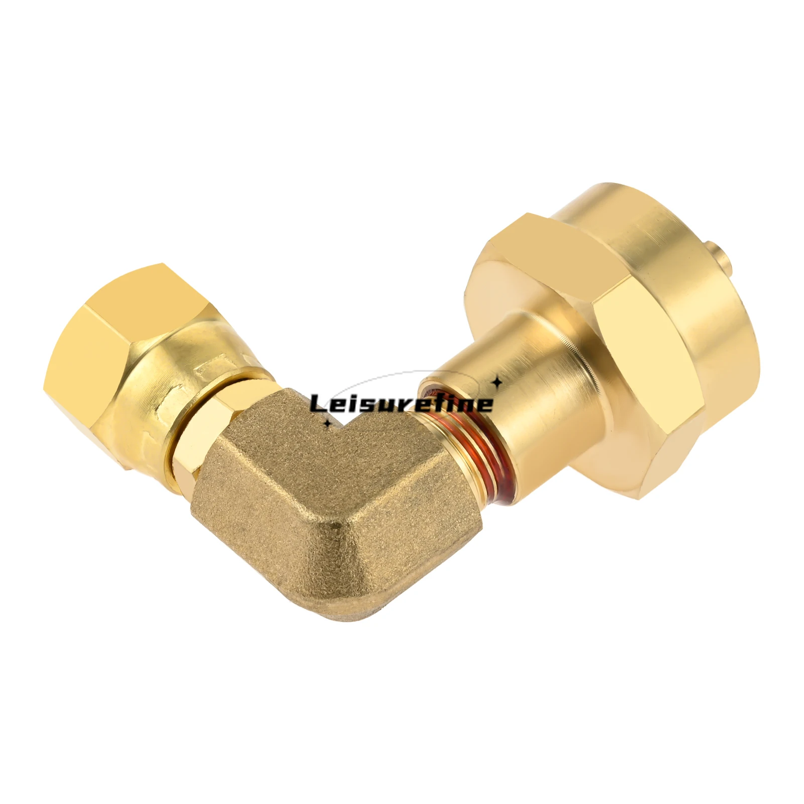 90 Degree Elbow Connector Coupling Fitting 3/8 In Brass Swivel SAE Flare Female Converter 1LB Brass Propane Burner Adapter Grill