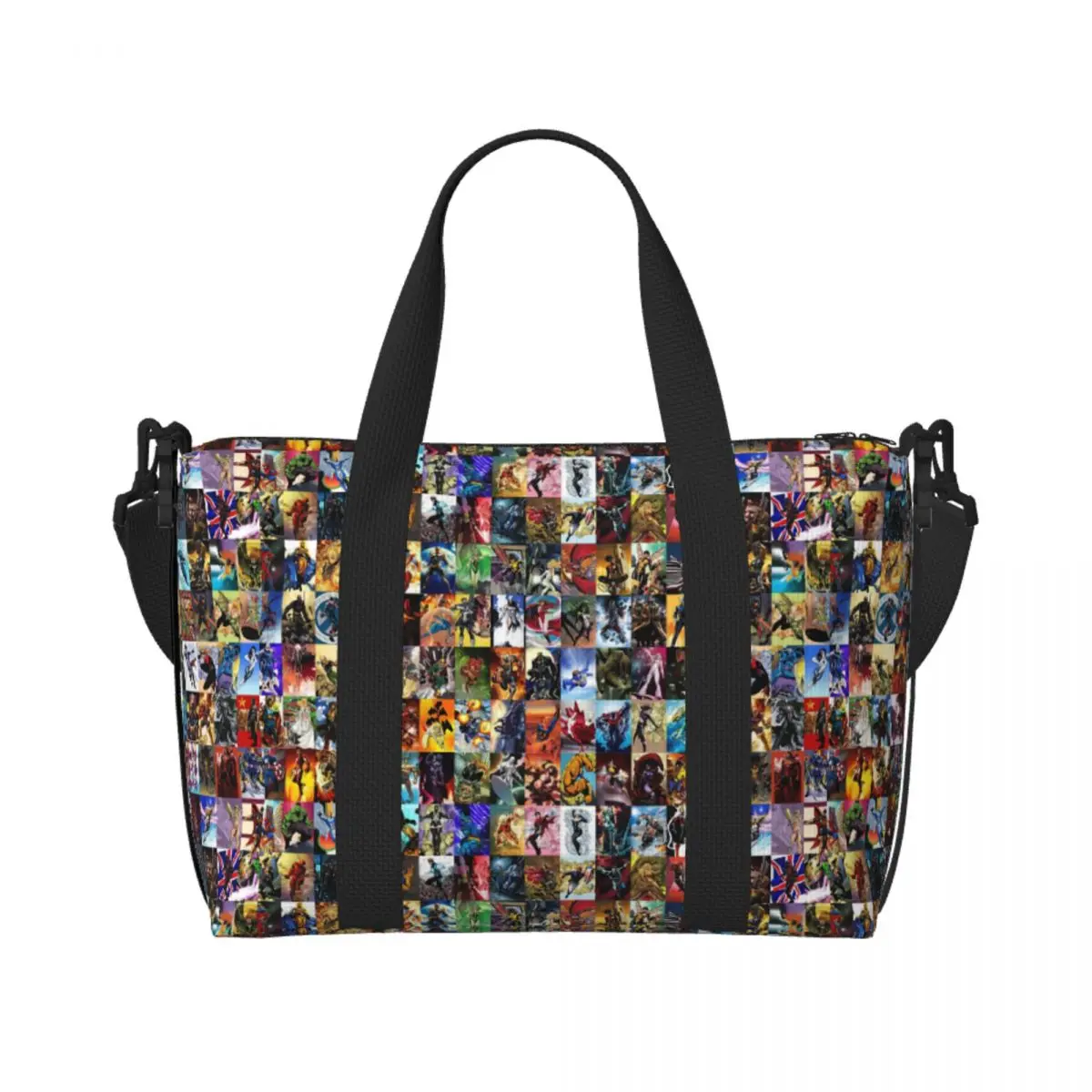 

Custom Large Action Spiders Comics Tote Bag Women Superhero Movie Shoulder Shopping Gym Beach Travel Bag