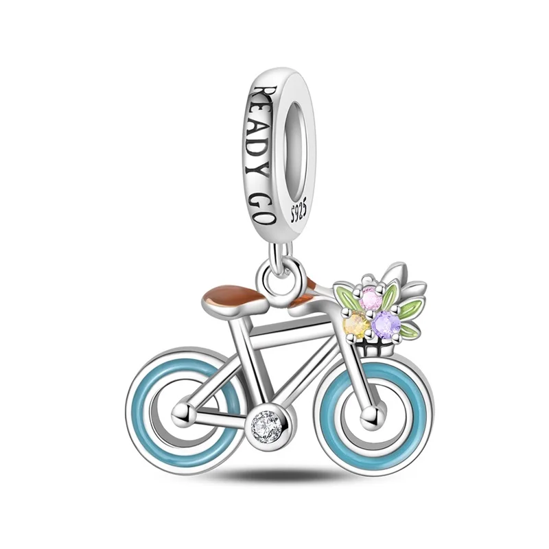 Original 925 Sterling Silver Free Riding Charms Pendant Fit 3mm Original Bracelet DIY Women Exquisite Anniversary Jewelry Gifts