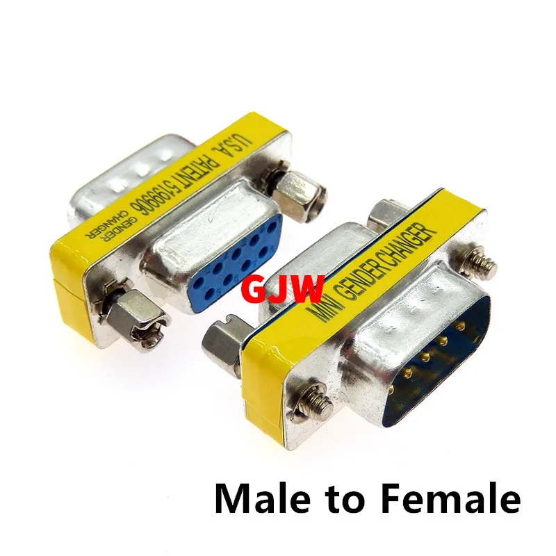 1PCS DB9 9Pin Male to Female/Male to Male/Female to Female/ Mini Gender Changer Adapter RS232 Serial plug Com Connector