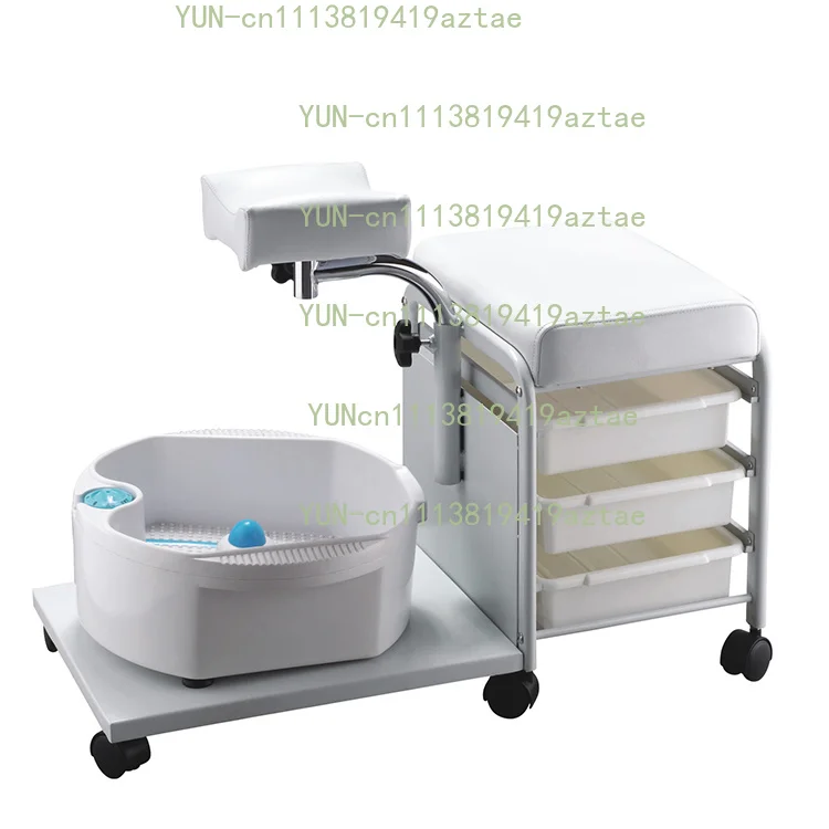 Manicure Foot Bath Tool Cart Pedicure Chair Salon Foot Massage Station with 3 Shelves Trolley for Esthetician Pedicure Spa