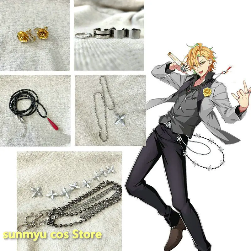 Izanami Hifumi Cosplay Earrings Rings Necklace Chain Hypnosis Microphone Division Rap Battle DRB Cosplay Accessory Props