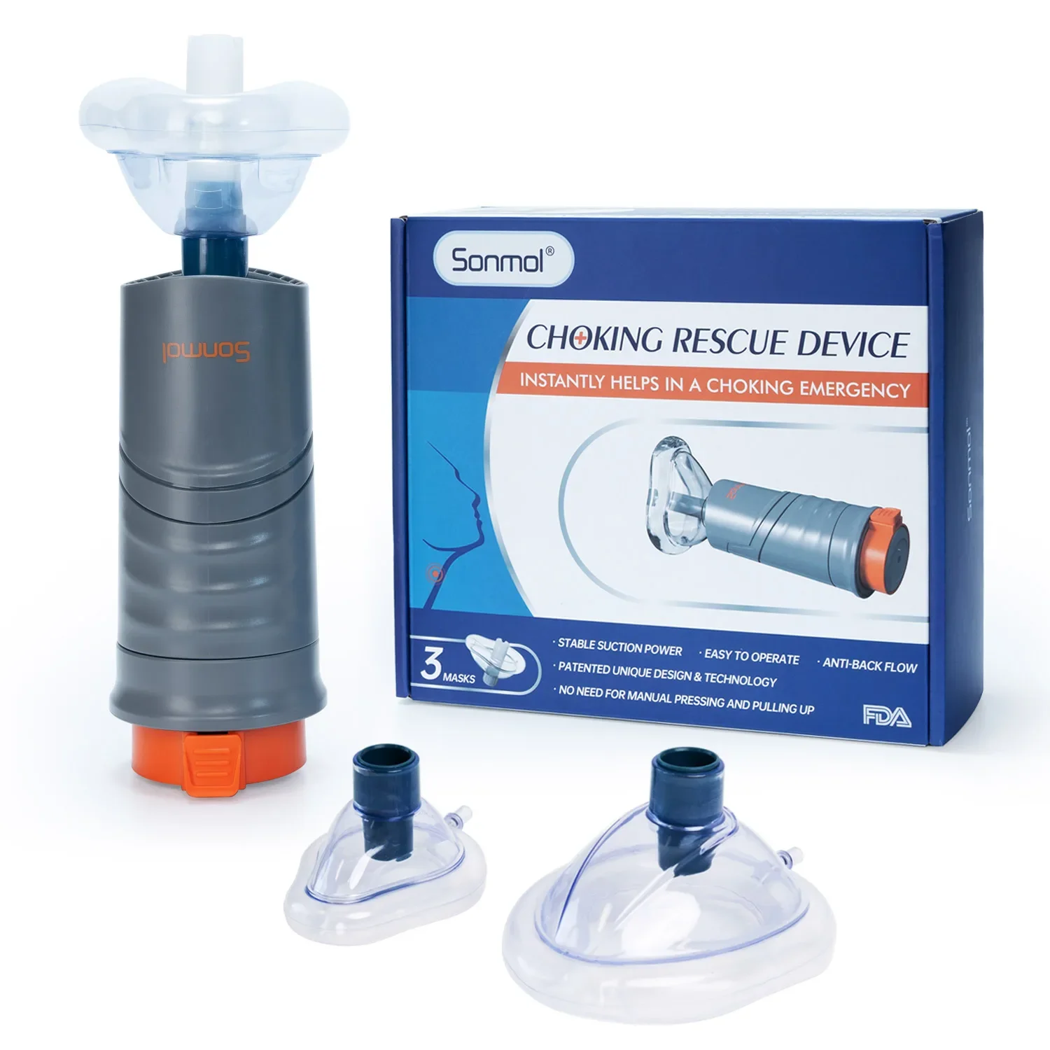 Sonmol automatic Choking rescue anti choking device aiway throat obstruction blockage removal manual suction emergency