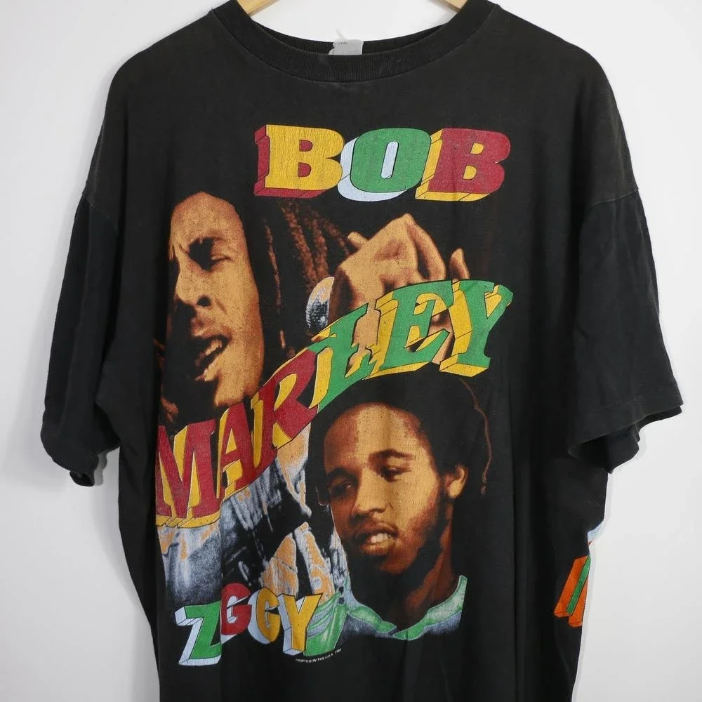 Редкие винтажные футболки Bob Marley X Ziggy Bootleg Raptees, рубашки для мужчин, подарки для мужчин