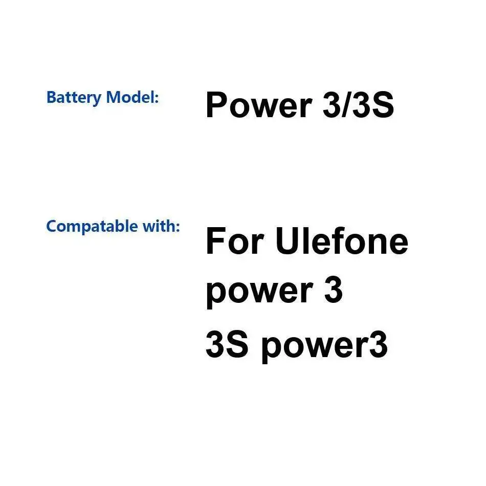

Mobile Phone Battery Reliable Replacement For Ulefone Power 3 3S 6080Mah
