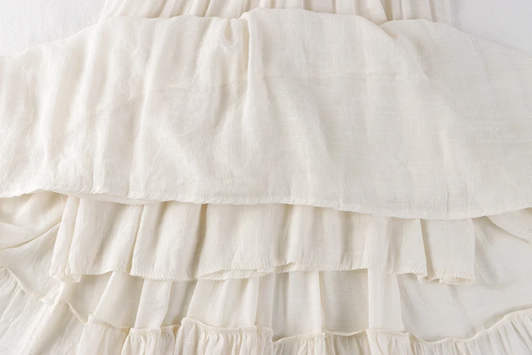 تنورة Cottagecore بنية ميدي تنورة طويلة من مزيج الكتان الهوائي منخفضة الارتفاع متدرجة على شكل حرف a للنساء في سن المراهقة ملابس Fairycore عتيقة