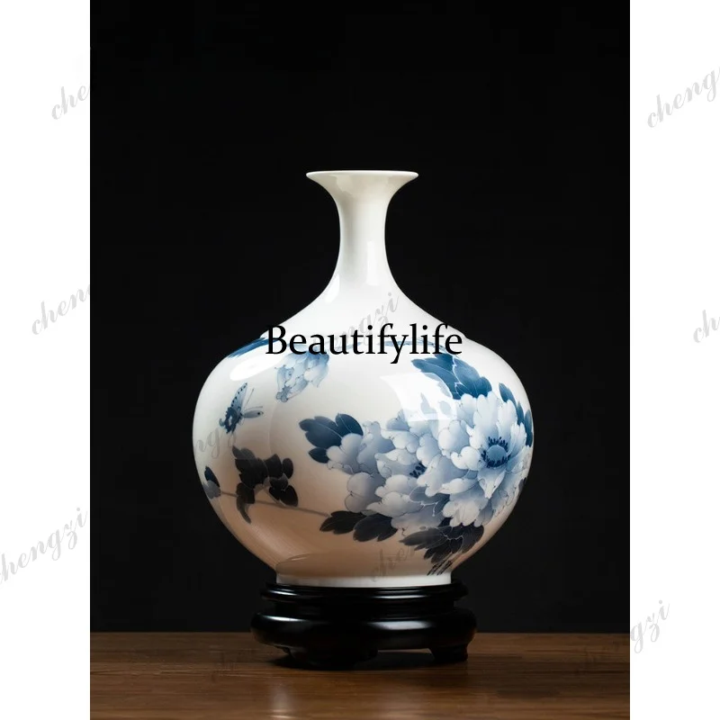 A95 ceramic hand-painted vase ornament creative Chinese living room TV cabinet decoration handicrafts/bottle appreciation