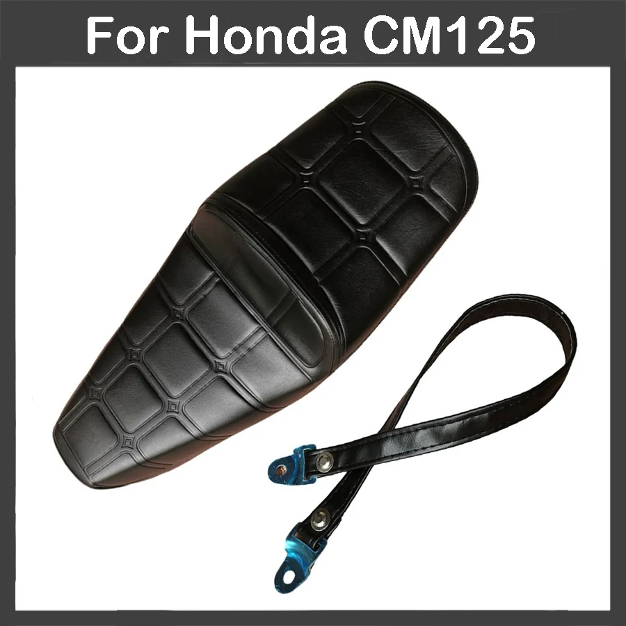 1 conjunto da motocicleta assento capa de couro almofada com alça à prova ddustágua poeira moto almofada reequipamento peças para honda cm125