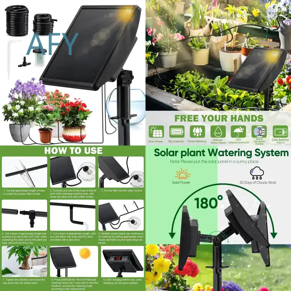 High quality DIY outdoor garden solar automatic drip irrigation kit for plastic anti-siphon timing watering device for