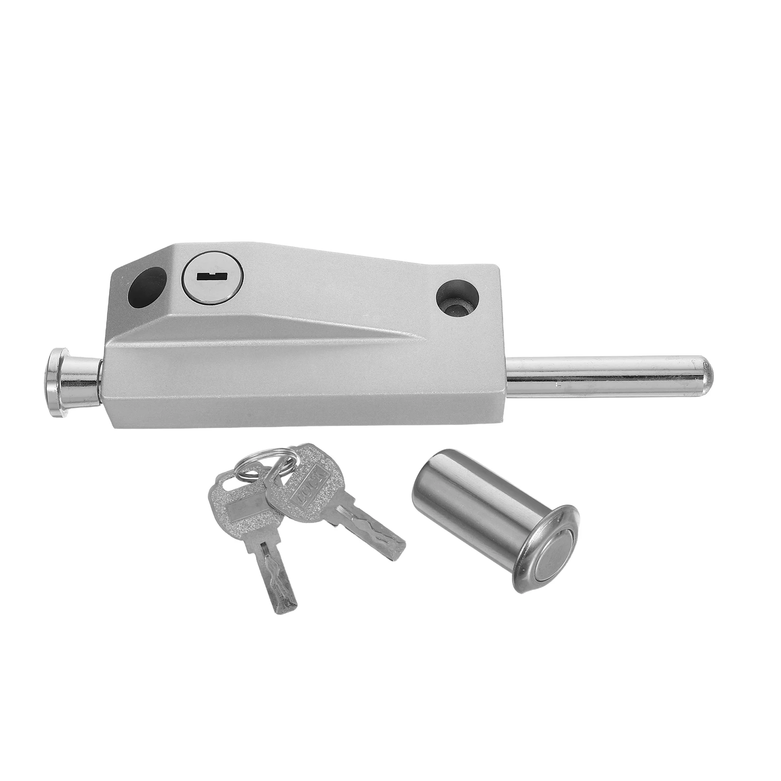 

1 Set Aluminum Alloy Rotating With Floor Insert Spring Bolt Automatic Closure For Sliding Doors Heavy Duty Door Slide Latch Lock