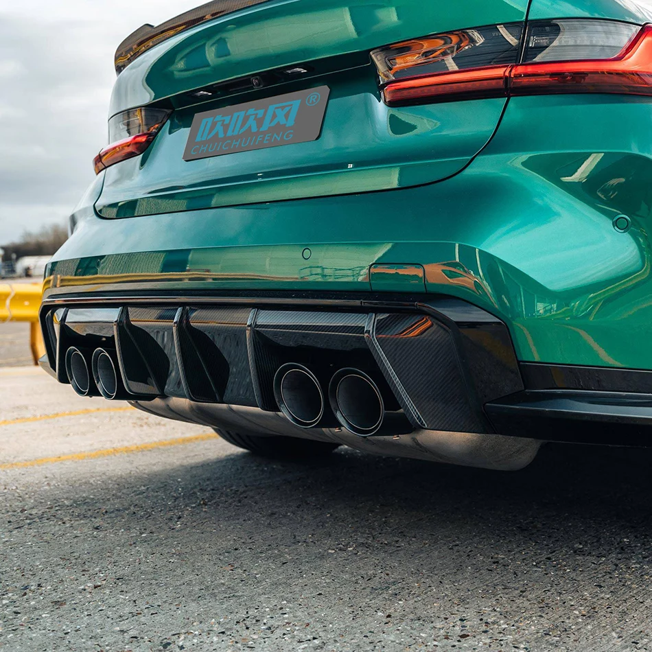Hot SaleDry Carbon Fiber MP Style Rear Bumper Lip Diffuser for   G80 G82 M3 M4 2021+ Car Bumper Lip Spoiler