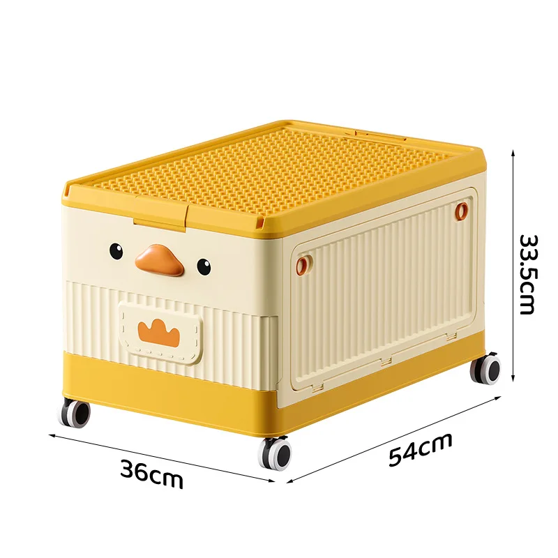 Large Capacity Children\'s Toy Storage Box With Wheels Household Stacksable Sundries Books Building Blocks PP Organizer Container