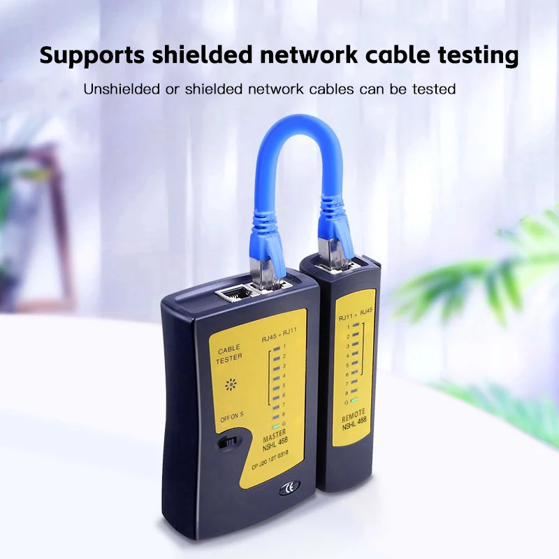 Network Cable Tester RJ45 Ethernet Cable Tester Lan Test Tool For Cat5 Cat6 CAT7 8P 6P LAN Cable And RJ11 Telephone Cable