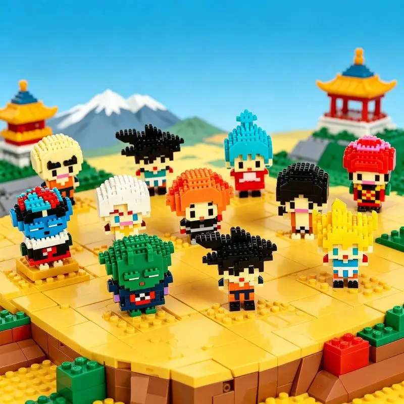 Dragon Ball Z Mini Micro Building Blocks Goku Vegeta Anime Character Bricks Kids Educational DIY Assembly Toy Decor Model Gift - view 5