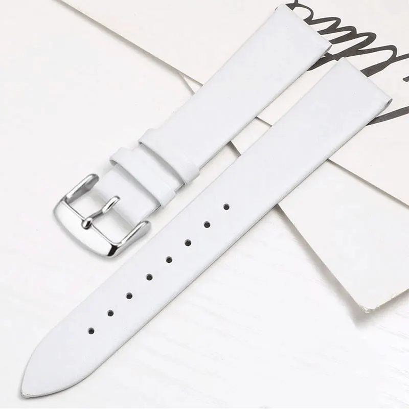Kalbsleder-Uhrenarmband, 12 mm, 14 mm, 16 mm, 18 mm, 20 mm, 22 mm, Leder-Uhrenarmband mit silberner Dornschließe – Detail 12