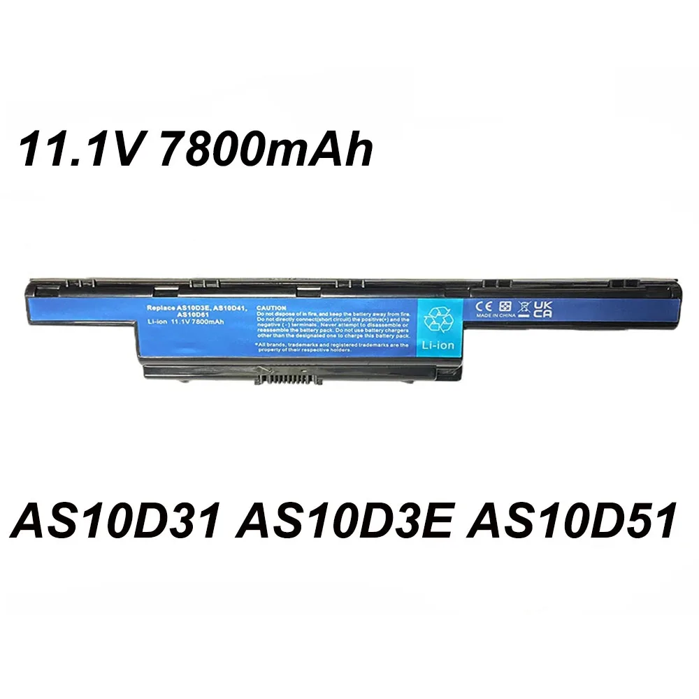 AS10D51 AS10D3E 8 Cells 7800mAh Laptop Battery For Acer Aspire 5741 5750 5755 7551 4752G 5560G 4743G 5750G 7750G AS10D41 AS10D71