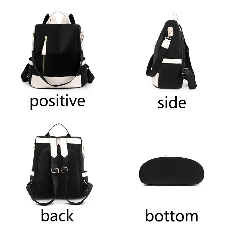 À prova dwaterproof água oxford pano costura mochila feminina anti-roubo de volta zíper meninas mochila de viagem casual ombro único