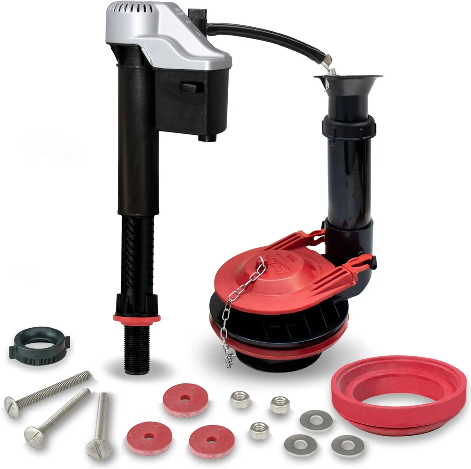 

Complete Toilet Repair Kit for Large 3-Inch Toilets - Fixes Running, Noisy, Slow Refill, Weak Flush Issues - Easy Installation