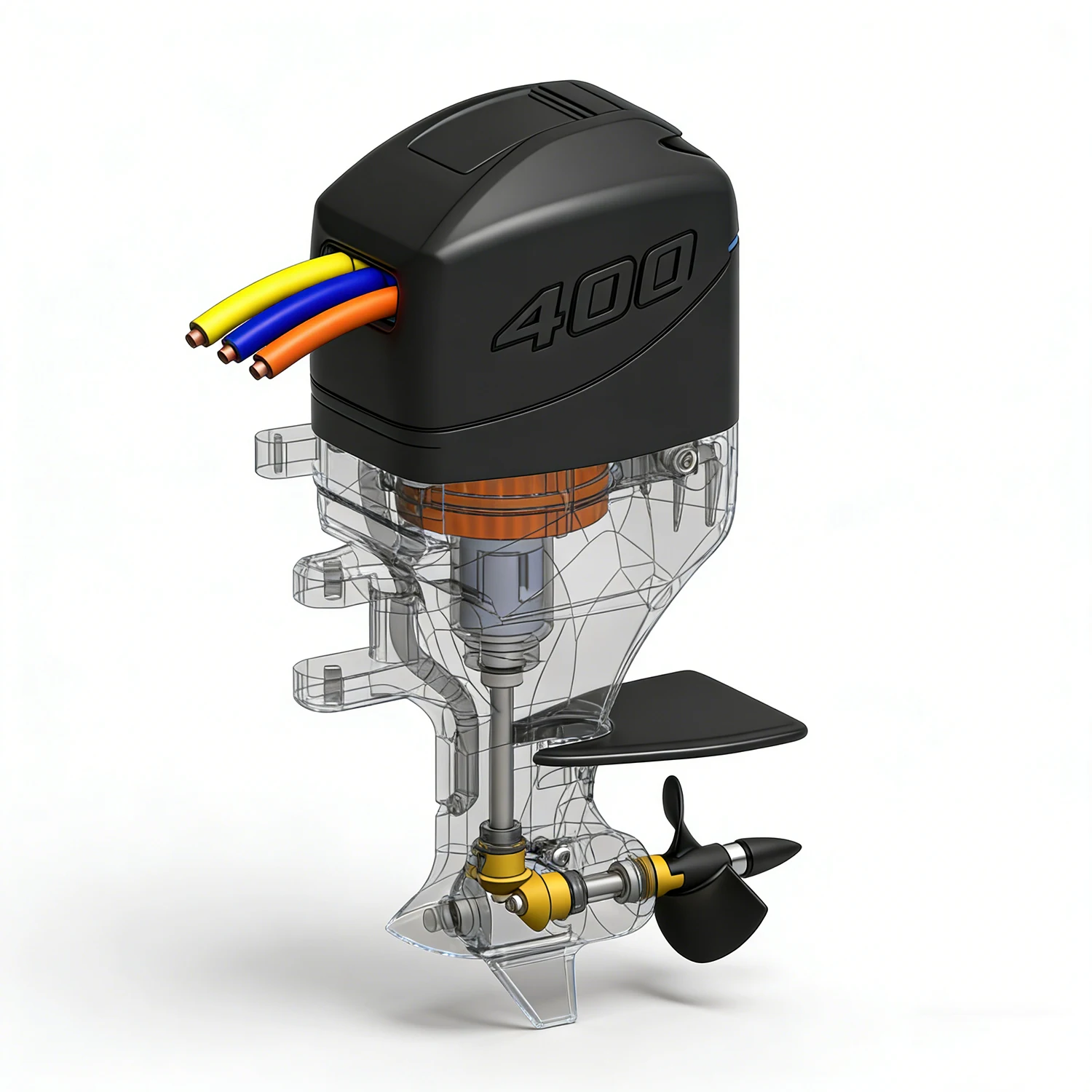 

1/8 Scale Remote Control Boat Outboard Motor 7.8cm Equipped with Brushless Motor Power Outboard Motor Kit Model Ship Toy