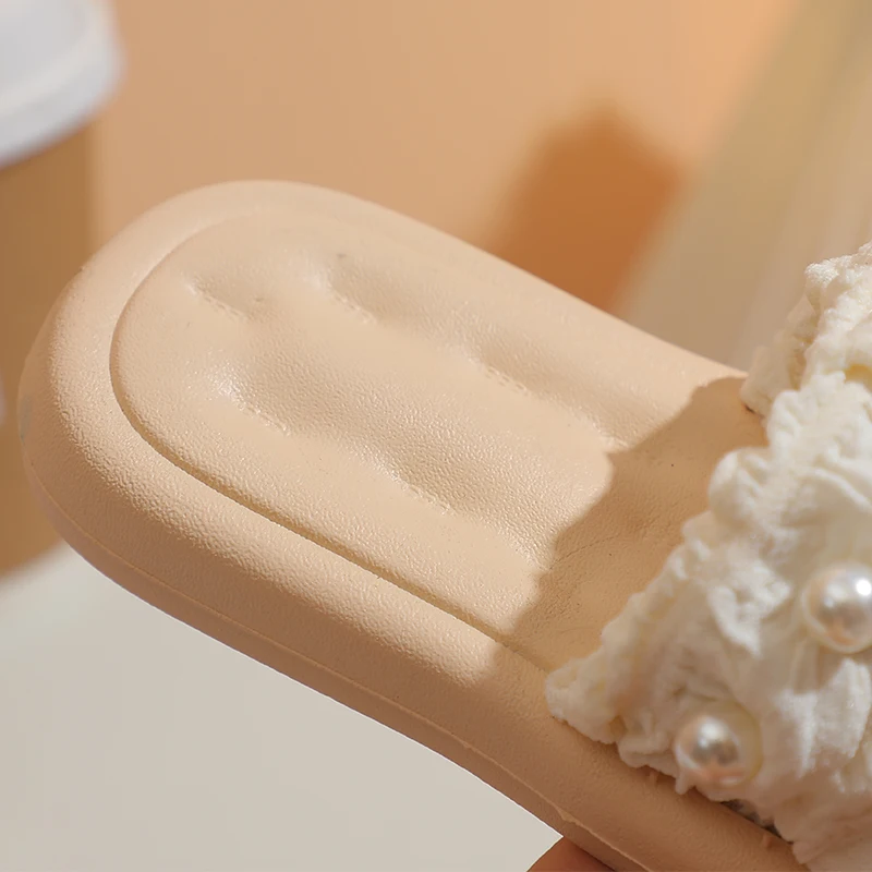 Жемчужные тапочки для девочек, детские тапочки для малышей от 2 до 3, 4, 5, 6, 7, 8, 9 лет, белые, розовые, черные, на мягкой подошве, детская обувь, тапочки принцессы 2025 г.