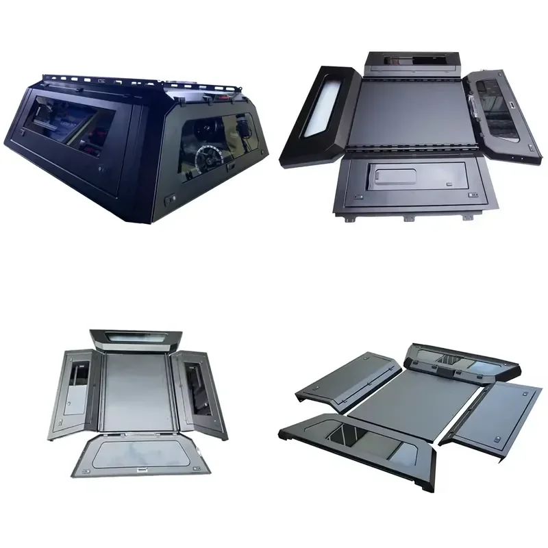 Manganese Steel Canopy Hardtop Topper with Glass windows for Hilux Heavy Duty Waterproof Powder Coated 4x4 Off-Road
