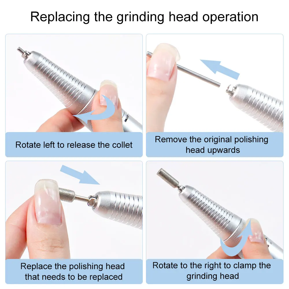 30000RPM Electric Nail Drill Rig levigatrice ricaricabile LCD HD Display Gel lucidatrice per unghie per salone di bellezza domestico