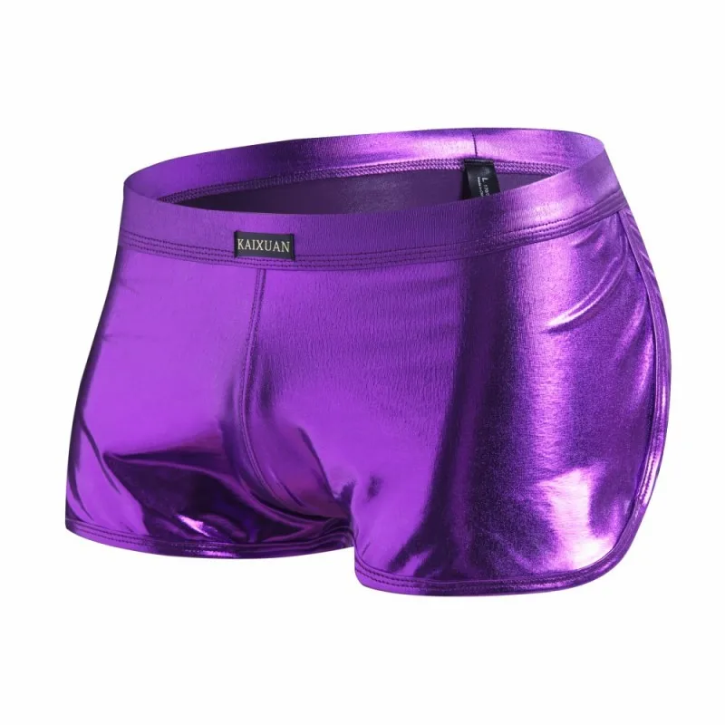 Men\'s Boxer Briefs Patent Leather Imitation Leather Stage Performance Nightclub Sexy Panties