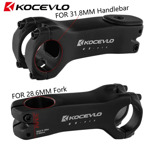 Imagen 2 del producto Kocevlo Vástago de bicicleta cable interno Vástago de bicicleta Vástago de aluminio de 28,6-31,8 mm con vástago de manillar de carretera espaciador