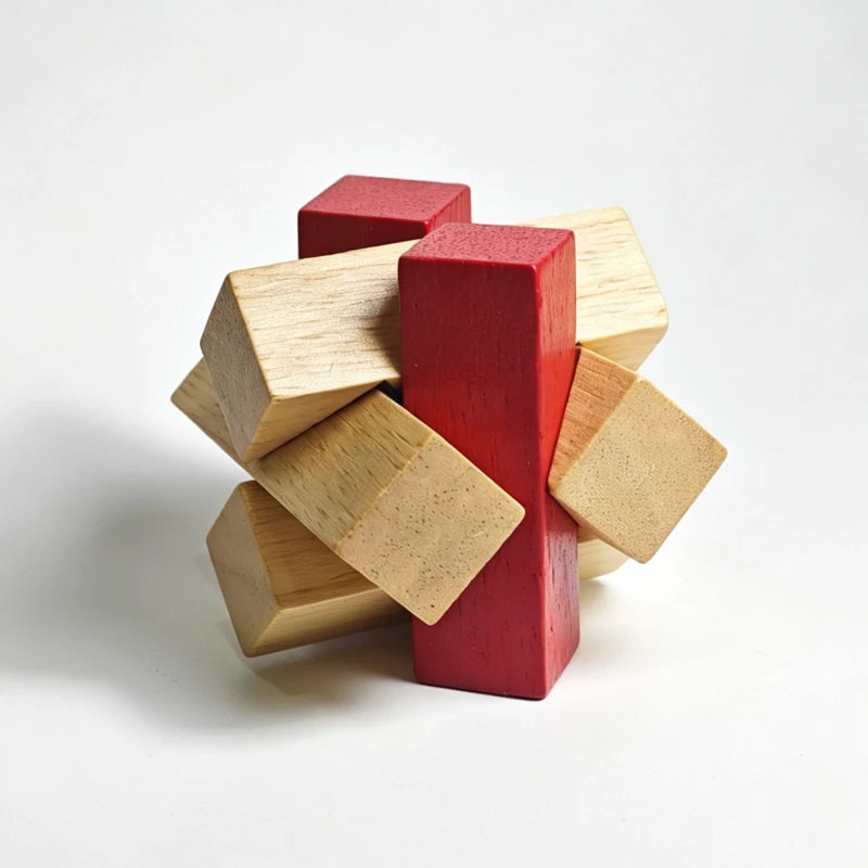 Knot Puzzles for Adults & Kids Wooden Brain Teasers Logic Challenges 3D Unlock Interlocking IQ Test Ideal Educational Gifts