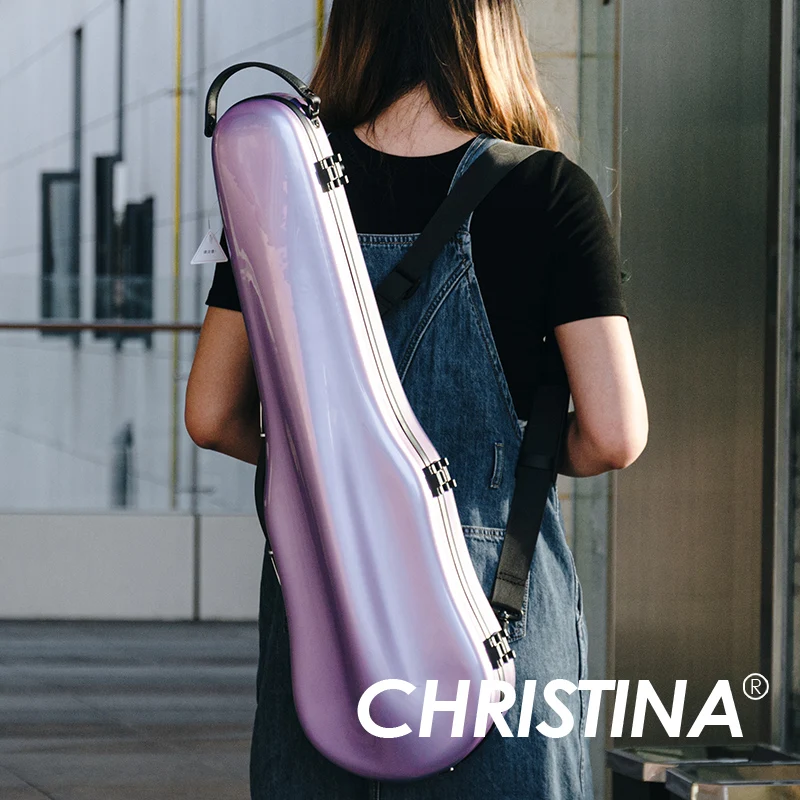 

CHRISTINA Violin Case NEW Fashion Taro Purple Ultralight Carbon Fiber 4/4-3/4 Size with Removable Neck Pad Extra Bag (VB94-9)