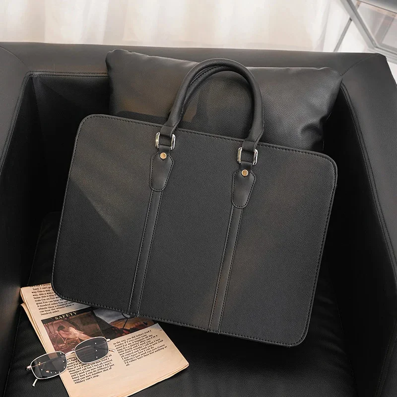 High Quality Business Men Briefcase Korean Style Leather Handbag Casual Shoulder Male Laptop File Bag