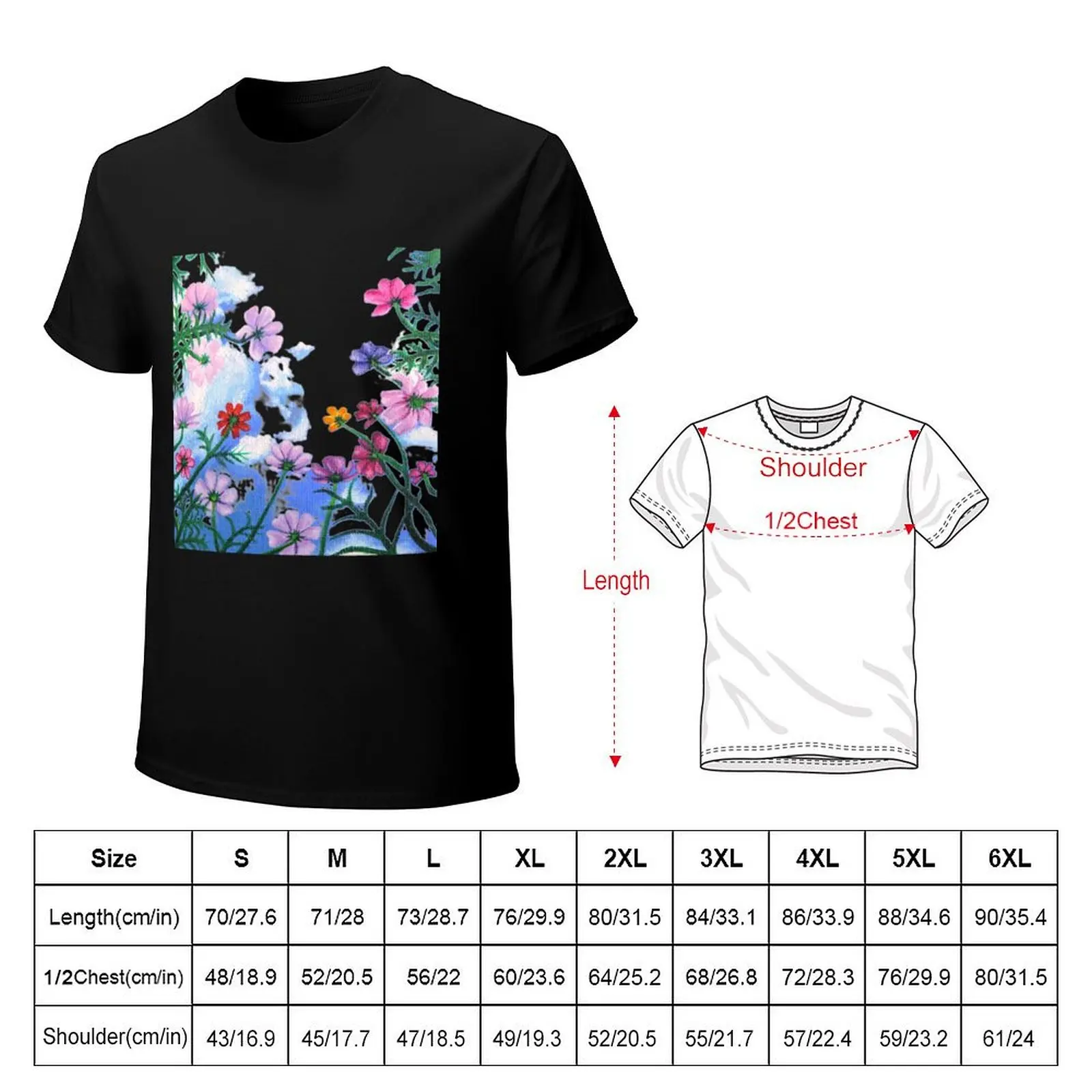 Flower Bed T-Shirt Big Size Simple T-Shirt
