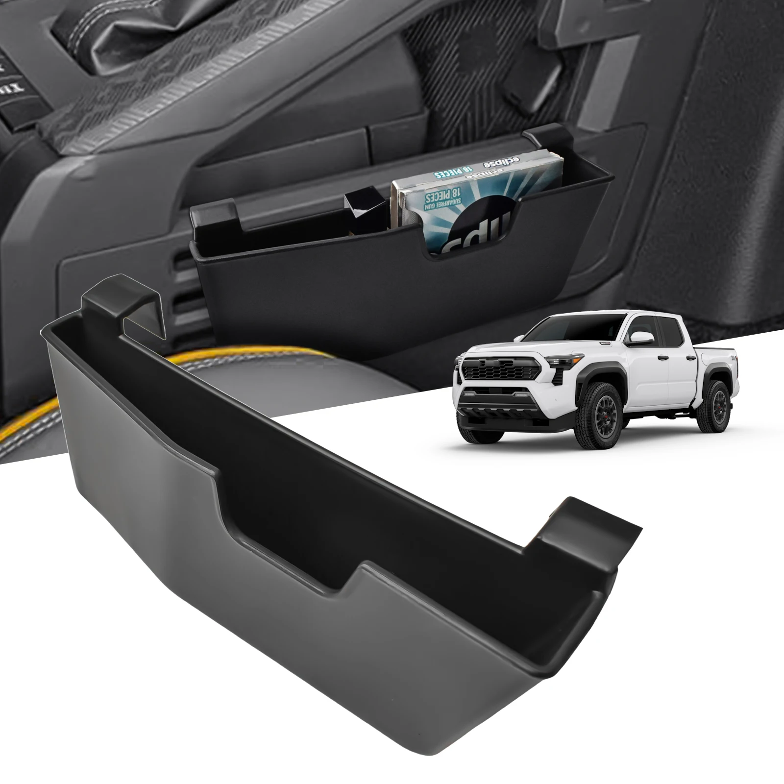 

Gear Shift Storage Box For Toyota Tacoma 2024 2025 Center Console Passenger Side Hanging Storage Box Car Tray ABS Accessories