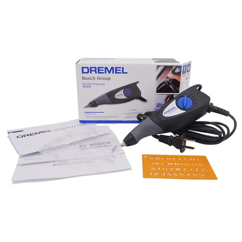 Imagem -06 - Dremel 29001 Caneta de Gravação Elétrica Ferramenta Rotativa para Madeira Metal Aço Inoxidável Gravura de Vidro Pontas de Carboneto Estênceis Artesanais